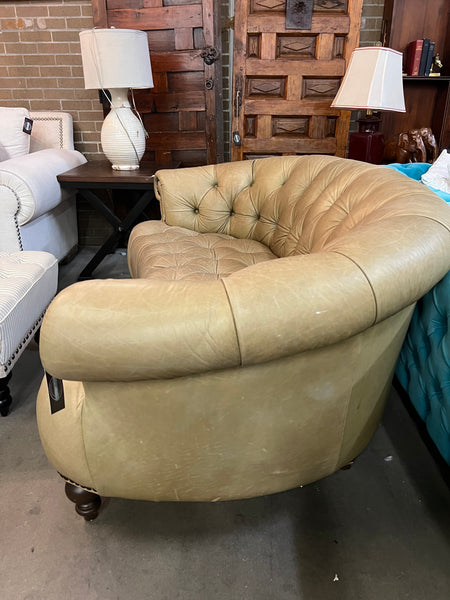 Tufted Canel Leather Loveseat 153752.