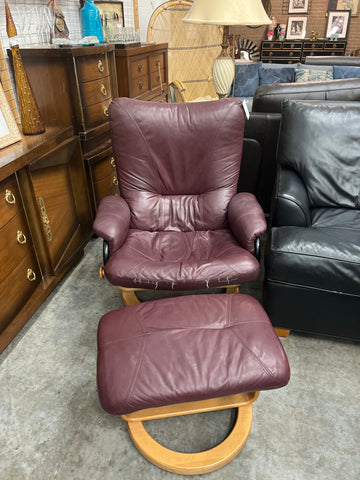 Red Chair + Ottoman 162357.