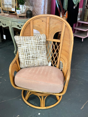 Vintage Bamboo Swivel Chair 146248.