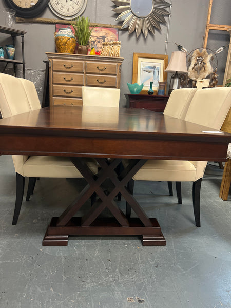 Espresso Farm Table w/ Leaf 154563.