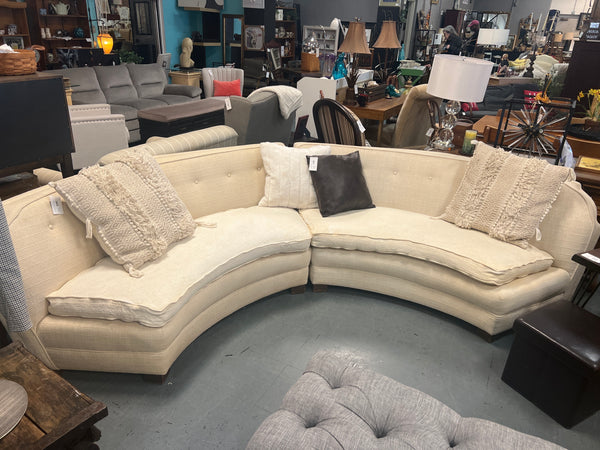 MCM White 2 pc Curved Sofa 173561.
