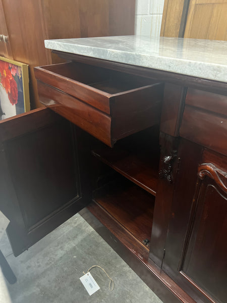 Dark wood Marble Top Buffet 174885.