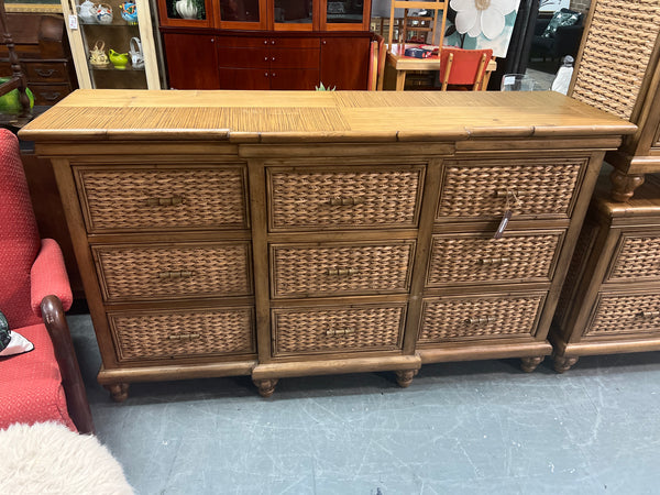 Wicker Dresser 9 Drawer 168232.
