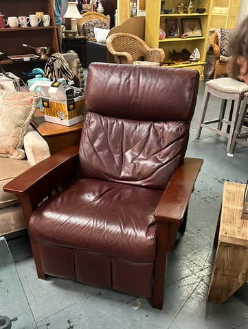 Leather Recliner Red 145887.