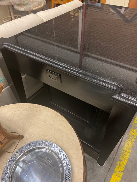 Black Granite Top Kitchen Island with Electric 166453.