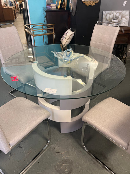 Glass Dining Table w/ 4 Chairs 163957.