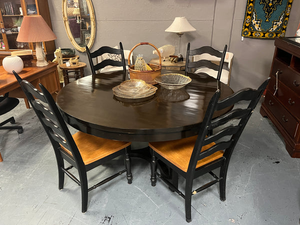 3 Leg Round Dining Table |Black| 60” - Scout & Nimble (chairs+table set price $599