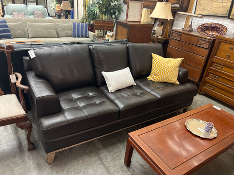 Dark Leather Sofa 160702.