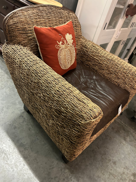 Wicker Chair Leather Cushion 177349.