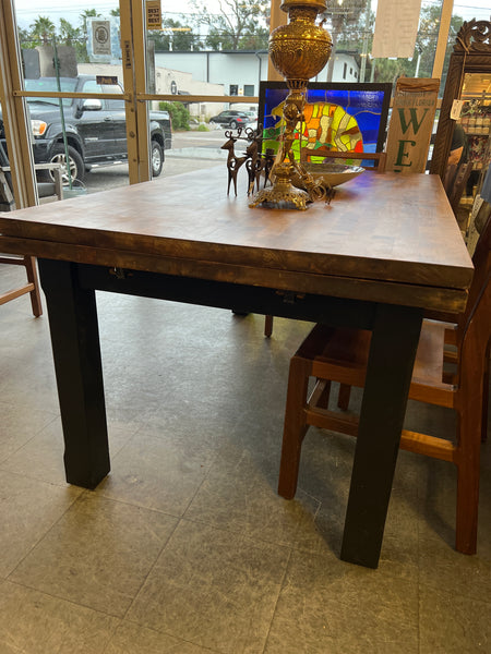 Butcher Block Dining Table + 6 Chairs + 2 Extensions 154528.