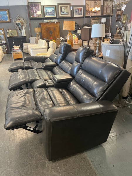 Charcoal Grey Reclining Sofa w/ electric 167752.
