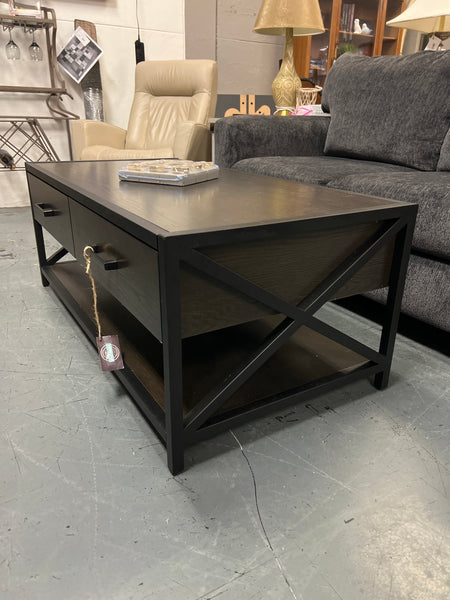 Dark Brown Coffe Table - 2 Drawer 153687.