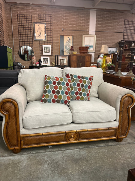 Beige Sofa w/ Wood Accent 164832.