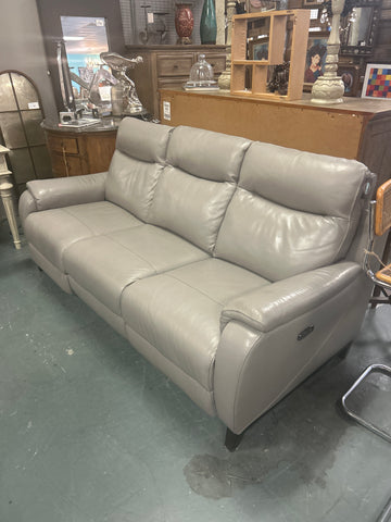 Grey Leather Reclining Sofa 165506.