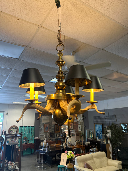 Brass Rams Horn Chandelier 164576.