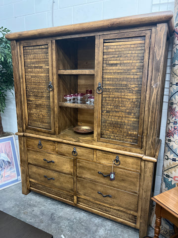 European country Oversized 2 Piece Hutch/ Bar 163037.