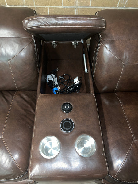 Theater Seating w/ 3 Electric Recliners & Cupholders + USB Ports 166442.