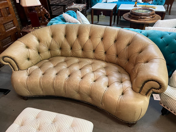 Tufted Canel Leather Loveseat 153752.