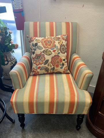 Club Chair Striped Fabric 139625.