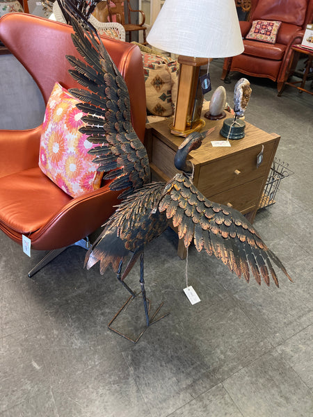 Large Copper Brass Heron 154038.