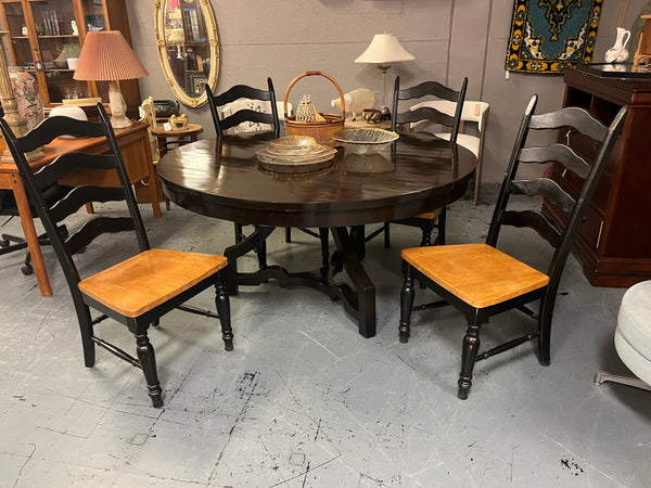 3 Leg Round Dining Table |Black| 60” - Scout & Nimble (chairs+table set price $599