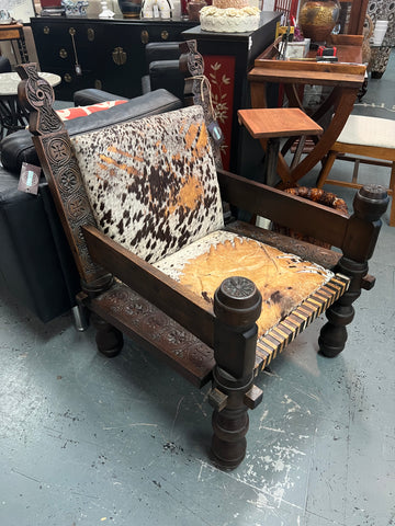 Moroccan Carved Hide Chair 153607.