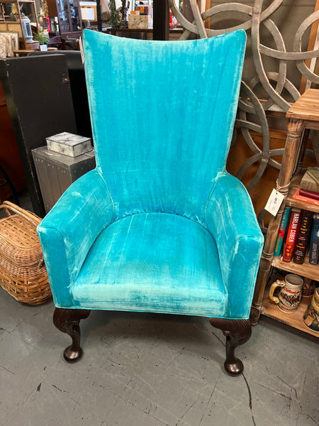 Hickory Chair Co Queen Ann Blue Chair 152790. (2 available)