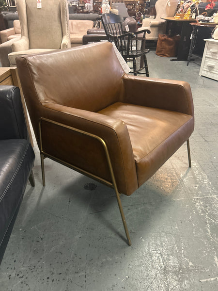 Modern Brown Leather Arm Chair 165971.