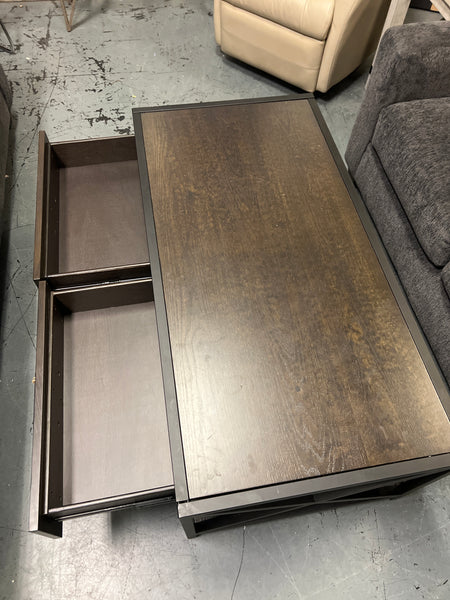 Dark Brown Coffe Table - 2 Drawer 153687.