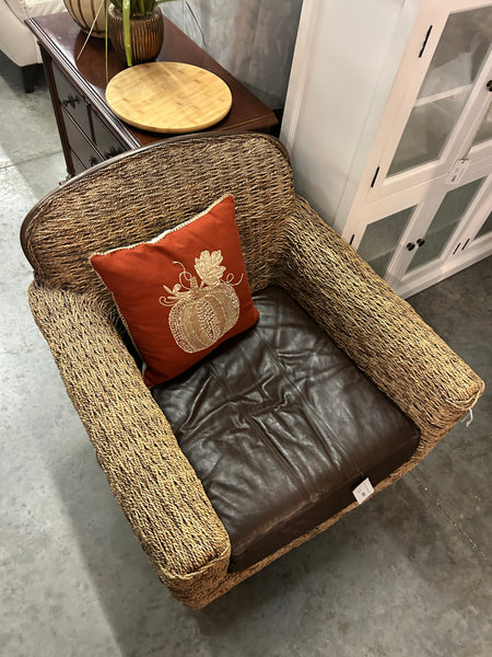 Wicker Chair Leather Cushion 177349.