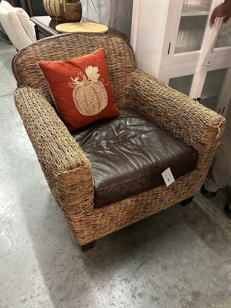 Wicker Chair Leather Cushion 177349.