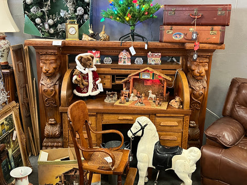 Wooden Lion Fireplace Mantle 155749.