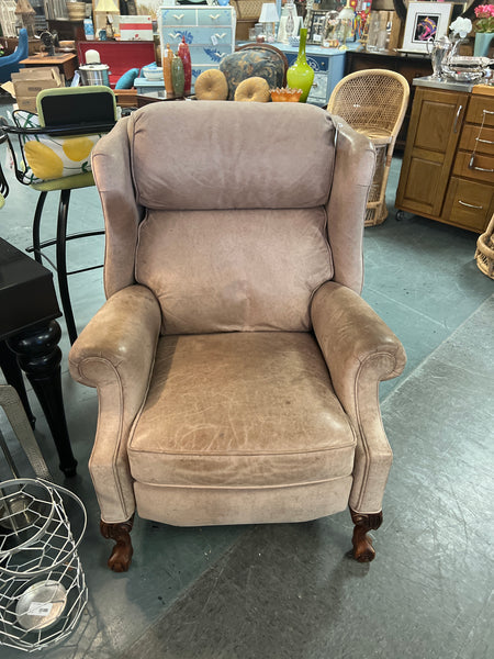 Ethan Allen Disressed Leather Recliner 154777.