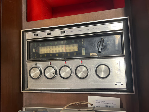 Silvertone Mid Century Record Player Charger Console 164593. (Radio Works, Turntable needs belt)