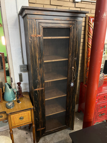 Rustic Tall Narrow Cabinet w/ Chicken Wire Door 159651.