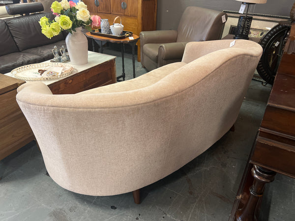 Beige Microfiber Camel Back Loveseat 167536.