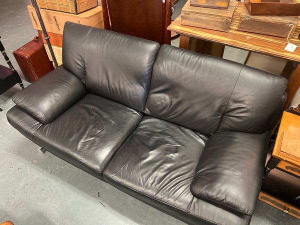 Black Leather Sofa 152880.