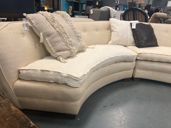 MCM White 2 pc Curved Sofa 173561.