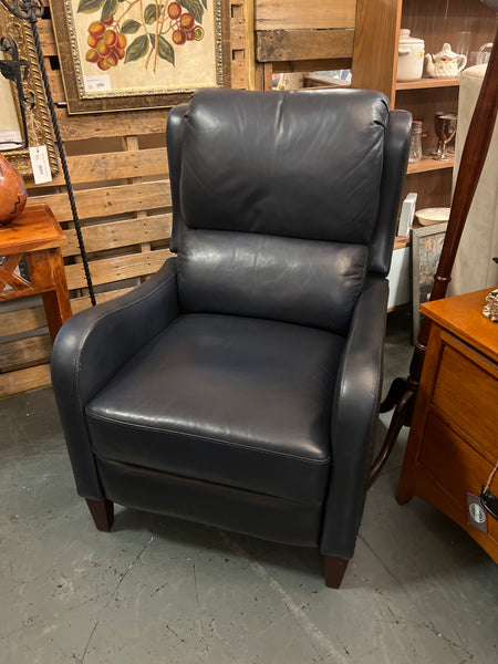 Blue Studded Recliner Genuine Leather 155847.