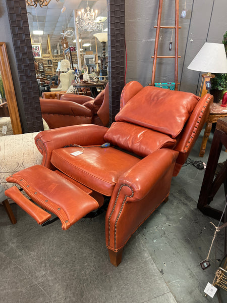 Rust Leather Power Recliner Hancock and Moore 152400.