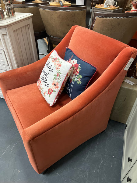 Orange Velvet Chair - Basset 154203.