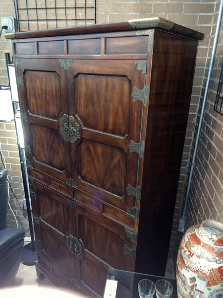 Wood MCM Tall Chest Cabinet 157162.