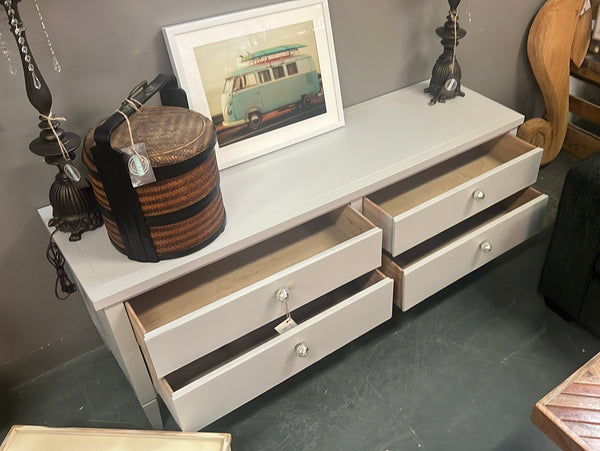 Grey Console Table 4 Drawer 142803.
