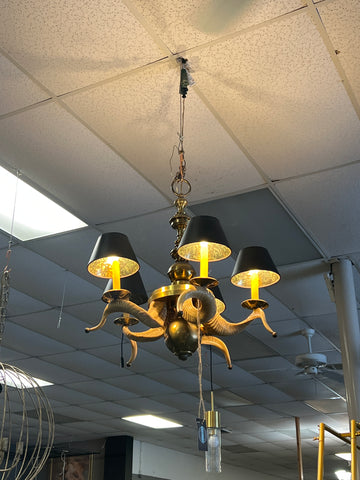 Brass Rams Horn Chandelier 164576.