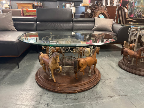 Vintage Carousel Glass Top Coffee Table 164870.