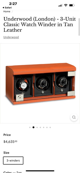 Underwood 3 Unit Watch Winder 150451.