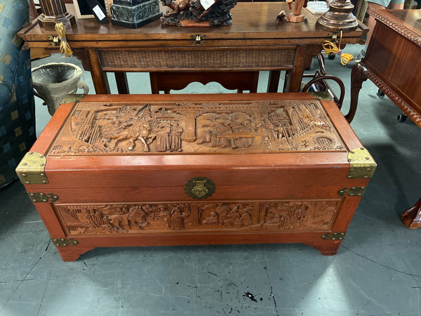 Asian Carved Wood Trunk 165192.