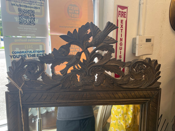 5’ Carved Wood Bird Mirror 152524.