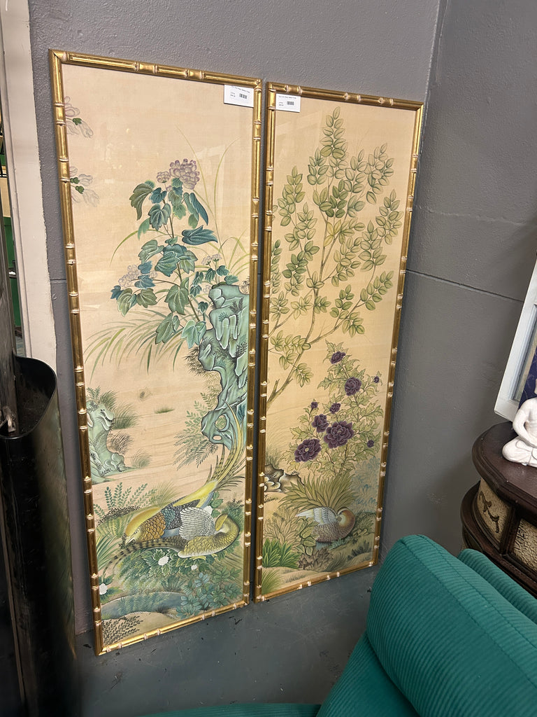 Tall Silk Panel Bamboo Frame (2 Available) 177774.