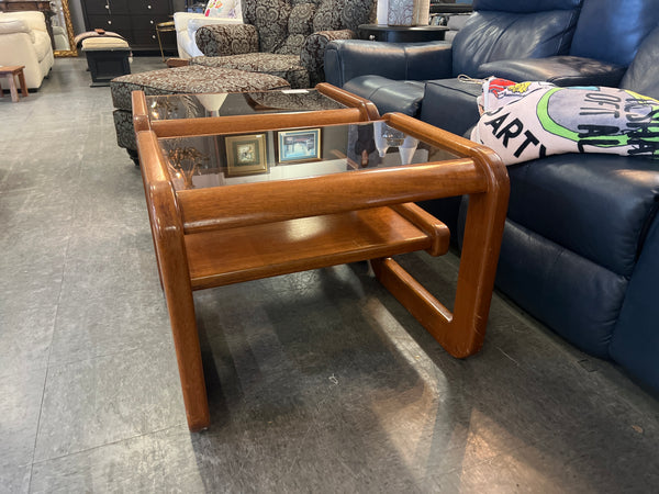 MCM Glass Top Side Table Set of 2 - Lou Hodges 165403.